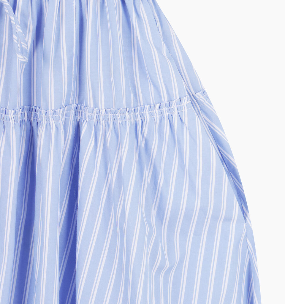 Light blue sleeveless dress with stripes - sisley k midi dresses - Light Blue | Sisley K image number 4